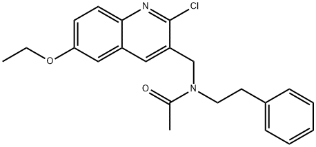 Acetamide, N-[(2-chloro-6-ethoxy-3-quinolinyl)methyl]-N-(2-phenylethyl)- (9CI) 化学構造式