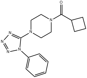 Piperazine, 1-(cyclobutylcarbonyl)-4-(1-phenyl-1H-tetrazol-5-yl)- (9CI) 化学構造式