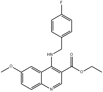 3-Quinolinecarboxylicacid,4-[[(4-fluorophenyl)methyl]amino]-6-methoxy-,ethylester(9CI),606104-13-6,结构式