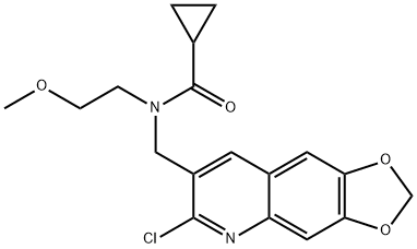 Cyclopropanecarboxamide, N-[(6-chloro-1,3-dioxolo[4,5-g]quinolin-7-yl)methyl]-N-(2-methoxyethyl)- (9CI) Struktur