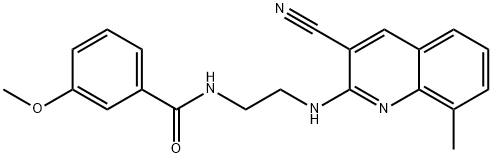 Benzamide, N-[2-[(3-cyano-8-methyl-2-quinolinyl)amino]ethyl]-3-methoxy- (9CI) 结构式