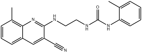 Urea, N-[2-[(3-cyano-8-methyl-2-quinolinyl)amino]ethyl]-N-(2-methylphenyl)- (9CI) Structure