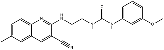 Urea, N-[2-[(3-cyano-6-methyl-2-quinolinyl)amino]ethyl]-N-(3-methoxyphenyl)- (9CI),606105-32-2,结构式