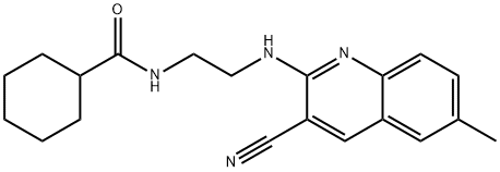 Cyclohexanecarboxamide, N-[2-[(3-cyano-6-methyl-2-quinolinyl)amino]ethyl]- (9CI),606105-42-4,结构式