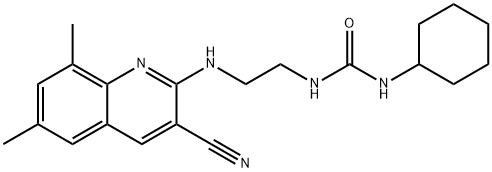 Urea, N-[2-[(3-cyano-6,8-dimethyl-2-quinolinyl)amino]ethyl]-N-cyclohexyl- (9CI) Structure