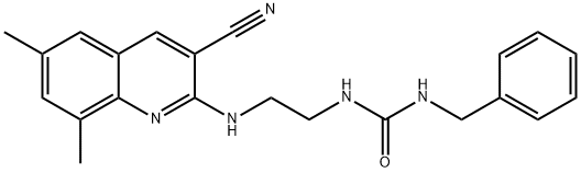 Urea, N-[2-[(3-cyano-6,8-dimethyl-2-quinolinyl)amino]ethyl]-N-(phenylmethyl)- (9CI),606105-67-3,结构式