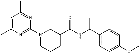 606106-72-3 3-Piperidinecarboxamide, 1-(4,6-dimethyl-2-pyrimidinyl)-N-[1-(4-methoxyphenyl)ethyl]- (9CI)