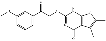 Thieno[2,3-d]pyrimidin-4(1H)-one, 2-[[2-(3-methoxyphenyl)-2-oxoethyl]thio]-5,6-dimethyl- (9CI),606107-47-5,结构式