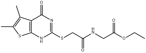 Glycine, N-[[(1,4-dihydro-5,6-dimethyl-4-oxothieno[2,3-d]pyrimidin-2-yl)thio]acetyl]-, ethyl ester (9CI),606107-57-7,结构式