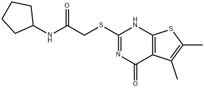 Acetamide, N-cyclopentyl-2-[(1,4-dihydro-5,6-dimethyl-4-oxothieno[2,3-d]pyrimidin-2-yl)thio]- (9CI) Structure