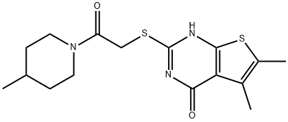 Piperidine, 1-[[(1,4-dihydro-5,6-dimethyl-4-oxothieno[2,3-d]pyrimidin-2-yl)thio]acetyl]-4-methyl- (9CI) Structure