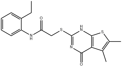 606107-76-0 Acetamide, 2-[(1,4-dihydro-5,6-dimethyl-4-oxothieno[2,3-d]pyrimidin-2-yl)thio]-N-(2-ethylphenyl)- (9CI)