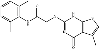 606107-82-8 Acetamide, 2-[(1,4-dihydro-5,6-dimethyl-4-oxothieno[2,3-d]pyrimidin-2-yl)thio]-N-(2,6-dimethylphenyl)- (9CI)