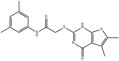 Acetamide, 2-[(1,4-dihydro-5,6-dimethyl-4-oxothieno[2,3-d]pyrimidin-2-yl)thio]-N-(3,5-dimethylphenyl)- (9CI) Structure