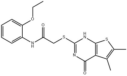 Acetamide, 2-[(1,4-dihydro-5,6-dimethyl-4-oxothieno[2,3-d]pyrimidin-2-yl)thio]-N-(2-ethoxyphenyl)- (9CI) Structure