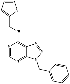 3H-1,2,3-Triazolo[4,5-d]pyrimidin-7-amine, 3-(phenylmethyl)-N-(2-thienylmethyl)- (9CI),606108-00-3,结构式