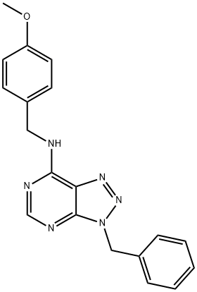 3H-1,2,3-Triazolo[4,5-d]pyrimidin-7-amine, N-[(4-methoxyphenyl)methyl]-3-(phenylmethyl)- (9CI) 化学構造式