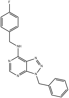 3H-1,2,3-Triazolo[4,5-d]pyrimidin-7-amine, N-[(4-fluorophenyl)methyl]-3-(phenylmethyl)- (9CI) Structure