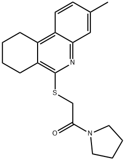 Pyrrolidine, 1-[[(7,8,9,10-tetrahydro-3-methyl-6-phenanthridinyl)thio]acetyl]- (9CI) Structure