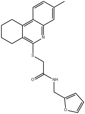 Acetamide, N-(2-furanylmethyl)-2-[(7,8,9,10-tetrahydro-3-methyl-6-phenanthridinyl)thio]- (9CI) Struktur