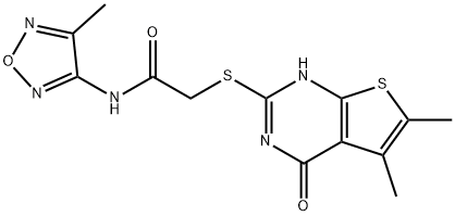 606108-82-1 Acetamide, 2-[(1,4-dihydro-5,6-dimethyl-4-oxothieno[2,3-d]pyrimidin-2-yl)thio]-N-(4-methyl-1,2,5-oxadiazol-3-yl)- (9CI)