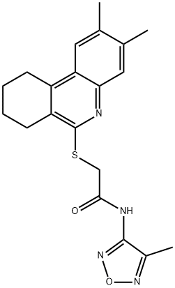 Acetamide, N-(4-methyl-1,2,5-oxadiazol-3-yl)-2-[(7,8,9,10-tetrahydro-2,3-dimethyl-6-phenanthridinyl)thio]- (9CI),606108-89-8,结构式