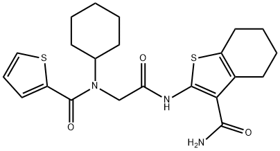 Benzo[b]thiophene-3-carboxamide, 2-[[[cyclohexyl(2-thienylcarbonyl)amino]acetyl]amino]-4,5,6,7-tetrahydro- (9CI),606108-92-3,结构式