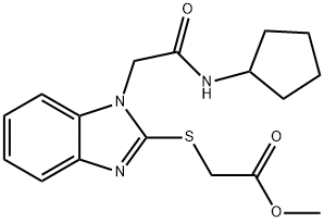 아세트산,[[1-[2-(시클로펜틸아미노)-2-옥소에틸]-1H-벤즈이미다졸-2-일]티오]-,메틸에스테르(9Cl)