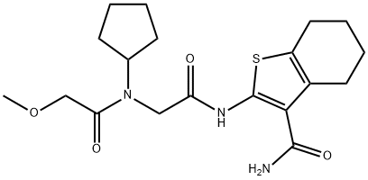Benzo[b]thiophene-3-carboxamide, 2-[[[cyclopentyl(methoxyacetyl)amino]acetyl]amino]-4,5,6,7-tetrahydro- (9CI) Struktur