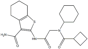 Benzo[b]thiophene-3-carboxamide, 2-[[[(cyclobutylcarbonyl)cyclohexylamino]acetyl]amino]-4,5,6,7-tetrahydro- (9CI),606109-59-5,结构式