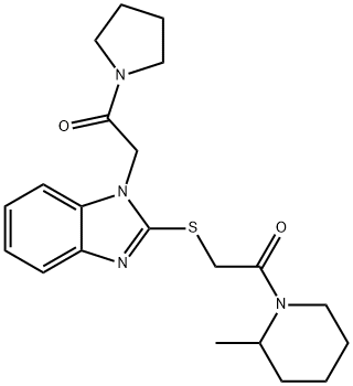 Piperidine, 2-methyl-1-[[[1-[2-oxo-2-(1-pyrrolidinyl)ethyl]-1H-benzimidazol-2-yl]thio]acetyl]- (9CI),606109-68-6,结构式