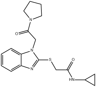 606109-76-6 Acetamide, N-cyclopropyl-2-[[1-[2-oxo-2-(1-pyrrolidinyl)ethyl]-1H-benzimidazol-2-yl]thio]- (9CI)