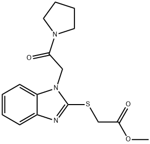 606109-78-8 Acetic acid, [[1-[2-oxo-2-(1-pyrrolidinyl)ethyl]-1H-benzimidazol-2-yl]thio]-, methyl ester (9CI)