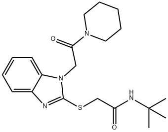 Acetamide, N-(1,1-dimethylethyl)-2-[[1-[2-oxo-2-(1-piperidinyl)ethyl]-1H-benzimidazol-2-yl]thio]- (9CI),606109-82-4,结构式