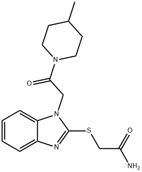 Acetamide, 2-[[1-[2-(4-methyl-1-piperidinyl)-2-oxoethyl]-1H-benzimidazol-2-yl]thio]- (9CI),606109-98-2,结构式