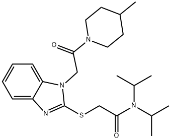 Acetamide, N,N-bis(1-methylethyl)-2-[[1-[2-(4-methyl-1-piperidinyl)-2-oxoethyl]-1H-benzimidazol-2-yl]thio]- (9CI)|