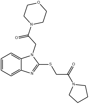 Morpholine, 4-[[2-[[2-oxo-2-(1-pyrrolidinyl)ethyl]thio]-1H-benzimidazol-1-yl]acetyl]- (9CI)|