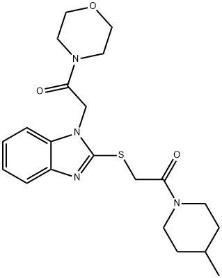 Morpholine, 4-[[2-[[2-(4-methyl-1-piperidinyl)-2-oxoethyl]thio]-1H-benzimidazol-1-yl]acetyl]- (9CI),606110-61-6,结构式