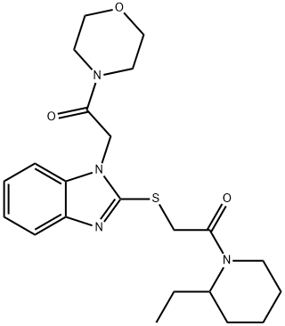Morpholine, 4-[[2-[[2-(2-ethyl-1-piperidinyl)-2-oxoethyl]thio]-1H-benzimidazol-1-yl]acetyl]- (9CI) Structure