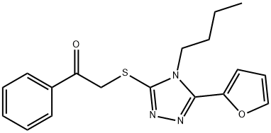 Ethanone, 2-[[4-butyl-5-(2-furanyl)-4H-1,2,4-triazol-3-yl]thio]-1-phenyl- (9CI),606111-31-3,结构式