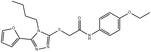 Acetamide, 2-[[4-butyl-5-(2-furanyl)-4H-1,2,4-triazol-3-yl]thio]-N-(4-ethoxyphenyl)- (9CI),606111-33-5,结构式