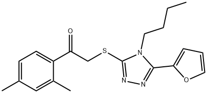 Ethanone, 2-[[4-butyl-5-(2-furanyl)-4H-1,2,4-triazol-3-yl]thio]-1-(2,4-dimethylphenyl)- (9CI) 结构式