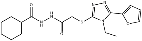 Cyclohexanecarboxylic acid, 2-[[[4-ethyl-5-(2-furanyl)-4H-1,2,4-triazol-3-yl]thio]acetyl]hydrazide (9CI),606111-53-9,结构式