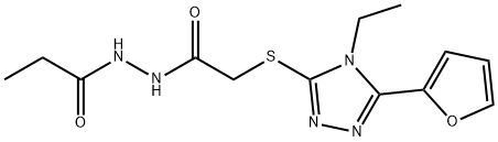 Propanoic acid, 2-[[[4-ethyl-5-(2-furanyl)-4H-1,2,4-triazol-3-yl]thio]acetyl]hydrazide (9CI)|