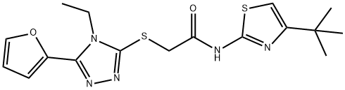 606111-62-0 Acetamide, N-[4-(1,1-dimethylethyl)-2-thiazolyl]-2-[[4-ethyl-5-(2-furanyl)-4H-1,2,4-triazol-3-yl]thio]- (9CI)
