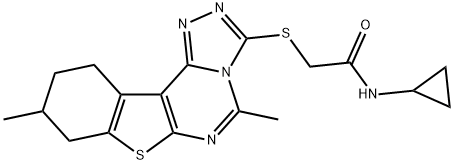 Acetamide, N-cyclopropyl-2-[(8,9,10,11-tetrahydro-5,9-dimethyl[1]benzothieno[3,2-e]-1,2,4-triazolo[4,3-c]pyrimidin-3-yl)thio]- (9CI),606113-38-6,结构式