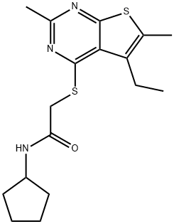 606113-41-1 Acetamide, N-cyclopentyl-2-[(5-ethyl-2,6-dimethylthieno[2,3-d]pyrimidin-4-yl)thio]- (9CI)