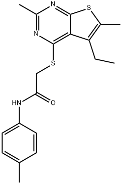 Acetamide, 2-[(5-ethyl-2,6-dimethylthieno[2,3-d]pyrimidin-4-yl)thio]-N-(4-methylphenyl)- (9CI),606113-44-4,结构式