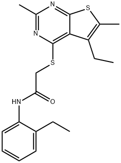 Acetamide, 2-[(5-ethyl-2,6-dimethylthieno[2,3-d]pyrimidin-4-yl)thio]-N-(2-ethylphenyl)- (9CI) 结构式