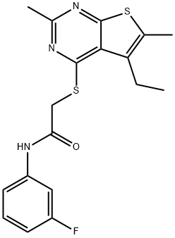 Acetamide, 2-[(5-ethyl-2,6-dimethylthieno[2,3-d]pyrimidin-4-yl)thio]-N-(3-fluorophenyl)- (9CI) 化学構造式